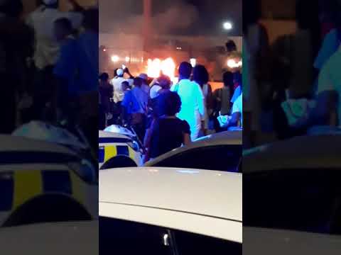 Mediatakeout BMW caught fire in Montego Bay KFC parking lot