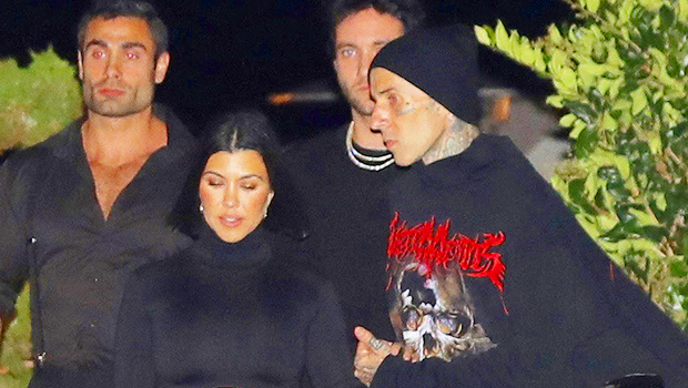 Kourtney Kardashian Shows Off Blunt Bob Hair Makeover Holding Hands With Travis Barker