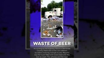 Florida Highway Covered in Beer After Semi-Truck Crash! #shorts