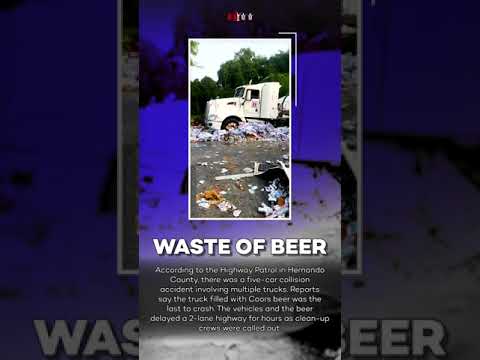 Florida Highway Covered in Beer After Semi-Truck Crash! #shorts