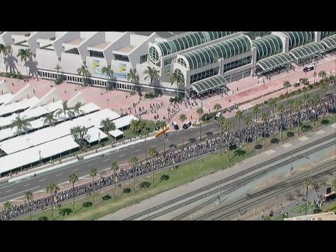 Comic-Con Day 1 | Chopper 8 above San Diego Convention Center as attendees take over downtown