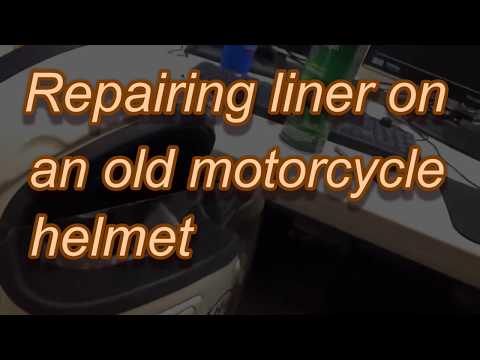 Repairing liner on an old motorcycle helmet