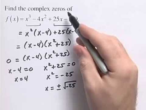 Algebra 2 – Finding Complex Zeros of a Polynomial Function