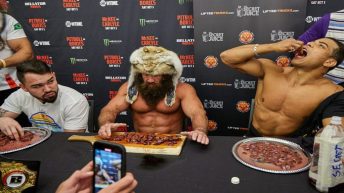 Video | Paulo Costa, Patricky Pitbull and social media star Liver King have eating contest at Bellator 286 weigh-ins