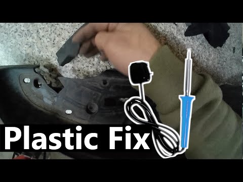 repair cracked and broken motorcycle scooter fairing with solder iron at home