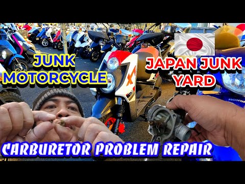 Japan Junk Motorcycle, Carburetor Repair DIY, Japanese Friend bought Junk motorcycle Problem Solve