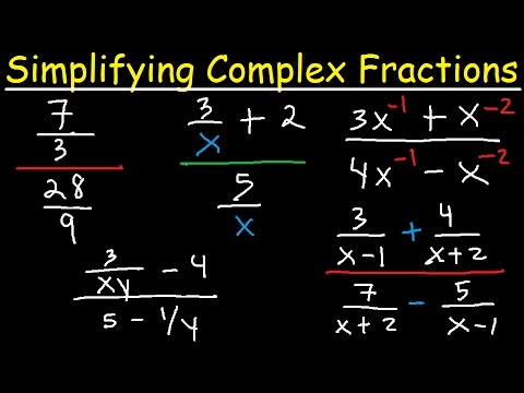 Algebra – Simplifying Complex Fractions