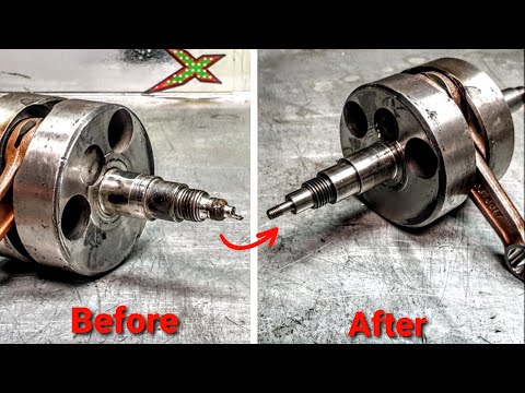 Repair of the damaged 2T motorcycle crankshaft – KTM GXE 50 – year 1986 . . . . part 1.