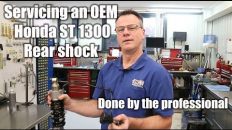 Servicing an OEM Honda ST 1300 motorcycle rear shock