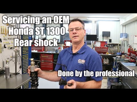 Servicing an OEM Honda ST 1300 motorcycle rear shock