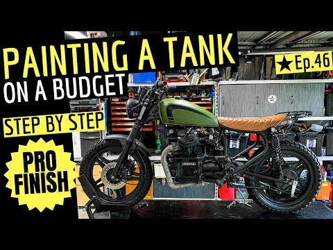 Painting A Motorcycle Tank on a Budget – Step By Step – Ep.46