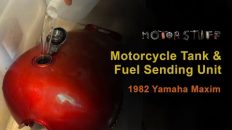 De-rusting motorcycle gas tank and cleaning fuel sending unit