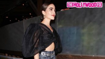 Olivia Culpo Is In A Great Mood & Jokes With A Fan While Leaving Dinner With Friends At Craig’s