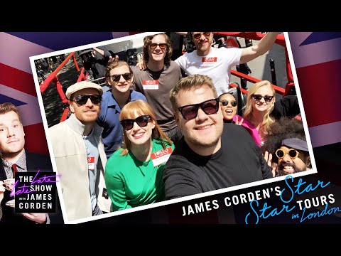 ‘Dark Phoenix’ Cast Tours London in a Double Decker – #LateLateLondon