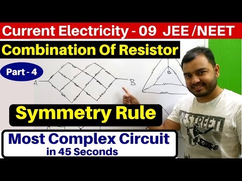 Current Electricity 09 : Symmetry Rule : Combination of Resistor -4 : Most Complex Circuits JEE/NEET