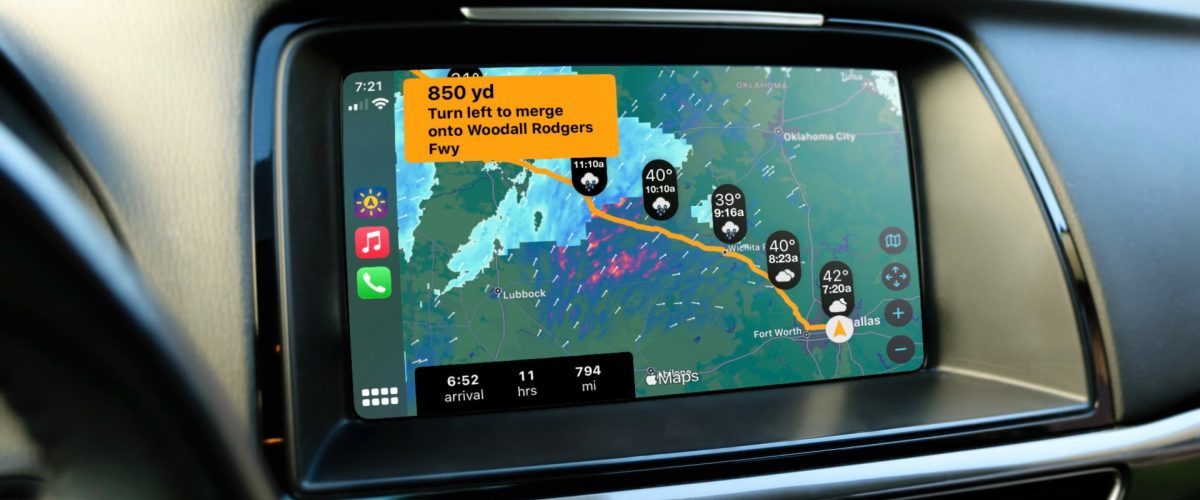 Weather on the Way iOS app gains CarPlay support with live radar for your roadtrip navigation