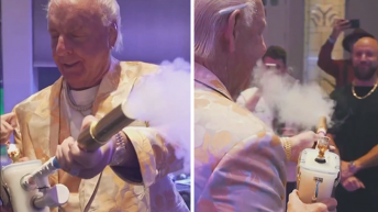 Ric Flair Gets Fans Stoned With Weed Blower, Wooo!