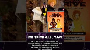 Ice Spice & Lil Tjay Give Back To The Bronx With Turkey Drive! #shorts