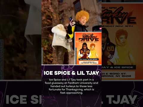 Ice Spice & Lil Tjay Give Back To The Bronx With Turkey Drive! #shorts