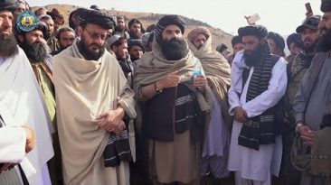 Haqqani lays foundation stone for complex marking Khost prisoner-swap site