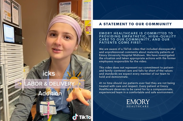 Emory University Has Called The Viral TikTok Of Emory Nurses Sharing Their Labor And Delivery Icks “Disrespectful” And “Unprofessional”