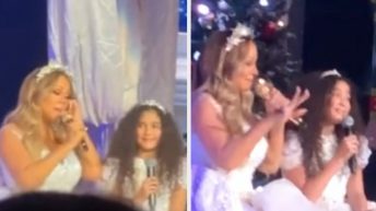 Mariah Carey And Her 11-Year-Old Daughter Monroe Hit Whistle Notes Together At Her Christmas Show