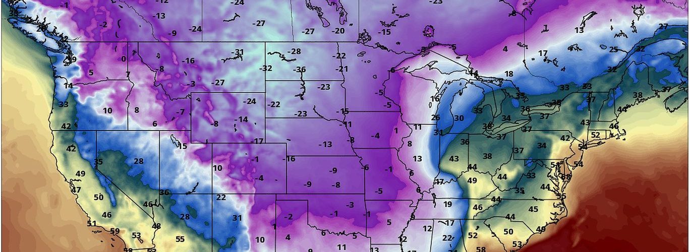 Major winter storm to bring temperatures of 0°F or colder to 55 million in U.S. this week