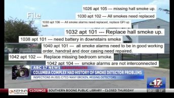 Columbia apartment complex had history of smoke detector problems