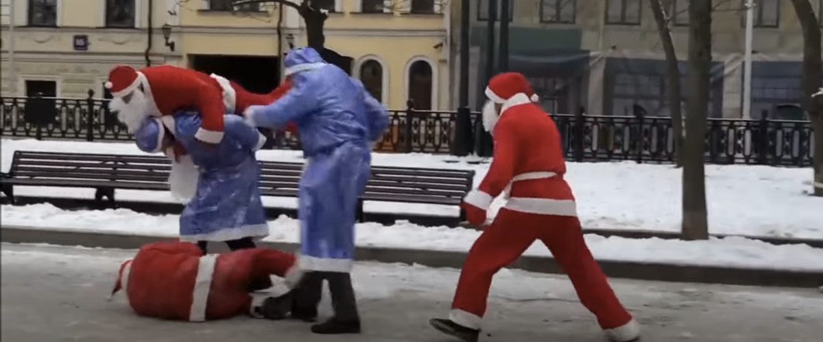 WTF: Watch Bad Santas brawling during Christmas