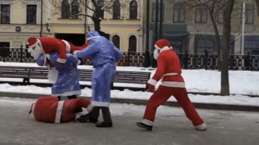 WTF: Watch Bad Santas brawling during Christmas