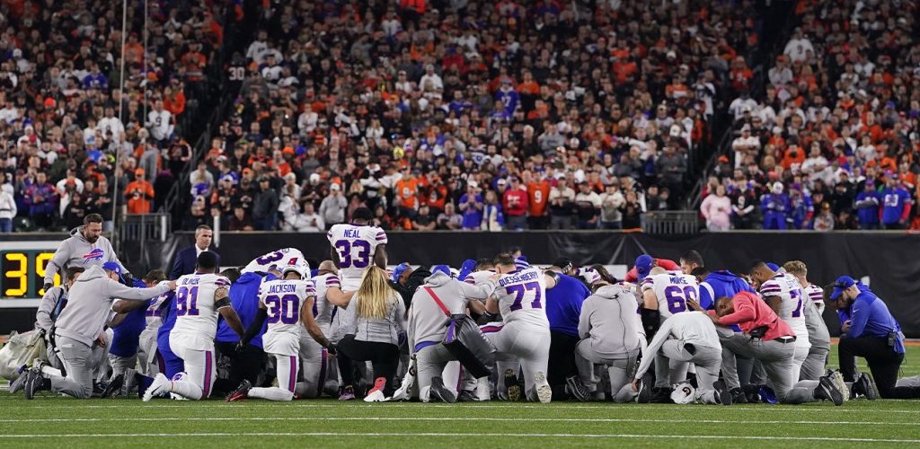 NFL Game Postponed After Buffalo Bills Player Damar Hamlin Collapses On Field