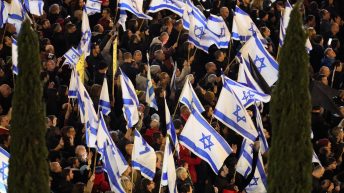 Tens of thousands in Israel rally against Netanyahu’s far-right government