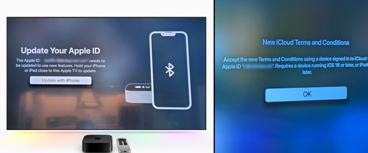 The Apple TV expects you to have an iPhone in order to accept new iCloud terms and conditions