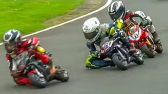 “Babies” on Bikes in truly GREAT motorcycle race!