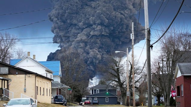 Photos Show Aftermath of Toxic Train Derailment in Ohio