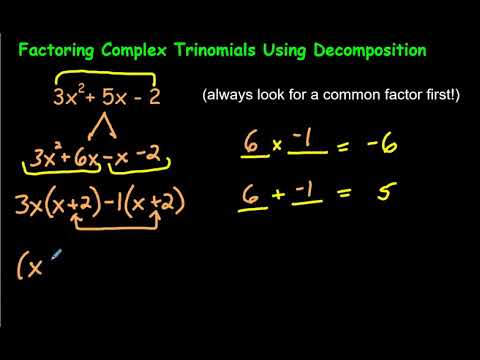 Factoring Complex Trinomials Using Decomposition