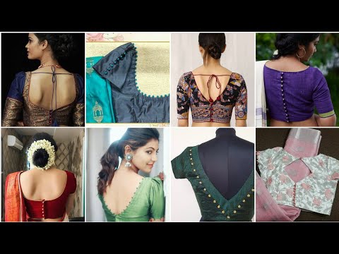 Most trending potli button blouse design ideas/potli button neck designs