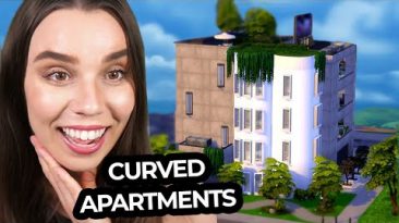 Building a curved apartment complex in The Sims 4