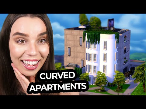 Building a curved apartment complex in The Sims 4