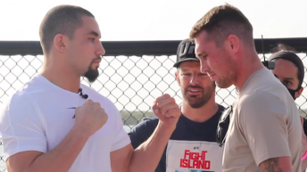 Robert Whittaker reacts after former opponent Darren Till parts ways with the UFC