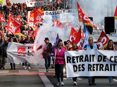 Political tensions, new protests over French pension bill