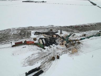 Train derails in rural North Dakota and spills chemicals