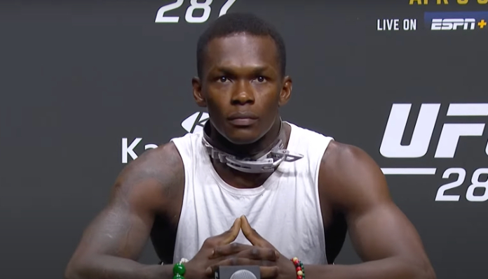 Israel Adesanya explains why he wore a dog collar to UFC 287 press conference