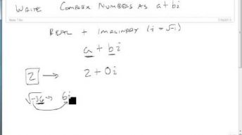 Write Complex Numbers in the Form a+bi