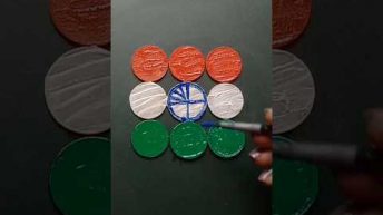 Great indian flag painting on coin 😱 | Indian flag painting #shorts #viral #trending #art