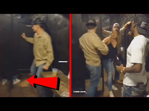 MAN CAUGHT HIS WIFE CAUGHT CHEATING IN MENS BATHROOM WITH ANOTHER DUDE! (PEOPLE CAUGHT LACKIN IN 4k)