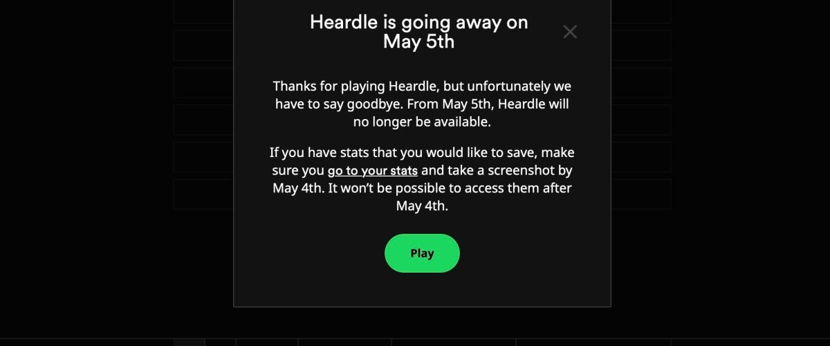 Spotify is shutting down its ‘Heardle’ song guessing game because it hates fun