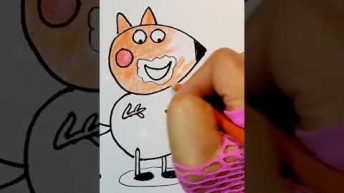 Peppa pig colouring for kids | step by step painting | learn how to draw for kids