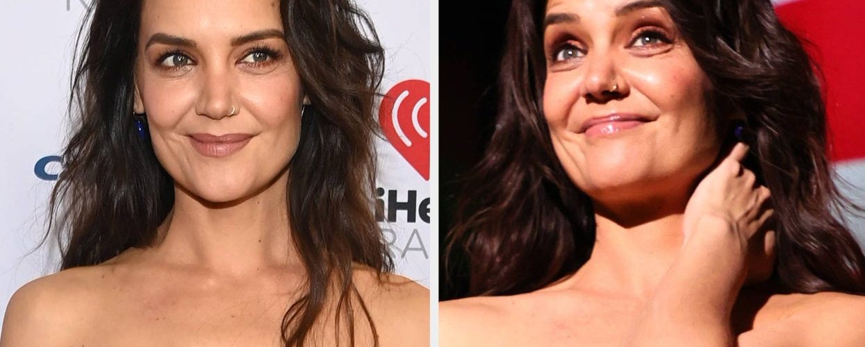 Katie Holmes Just Addressed That Infamous Dress-Over-Jeans Jingle Ball Look