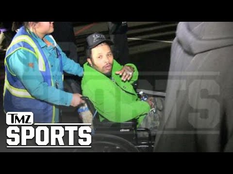 Gervonta Davis In Wheelchair At Super Bowl, Dealing With Ankle Injury | TMZ SPORTS